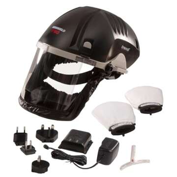Trend Airshield Pro Full Faceshield, Dust Protector, Battery Powered Air Circulating Mask for Woodwo...