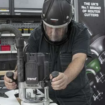 Trend Airshield Pro Full Faceshield, Dust Protector, Battery Powered Air Circulating Mask for Woodworking, AIR/PRO