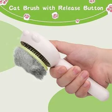 Self-Cleaning Cat Grooming Brush and Nail Clippers Set
