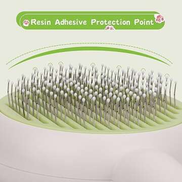 Cat Hair Cleaner Brush, Self-Cleaning Pet Brush with Release Button, Circular Cut Hole Nail Clippers for Indoor Cats (Green)