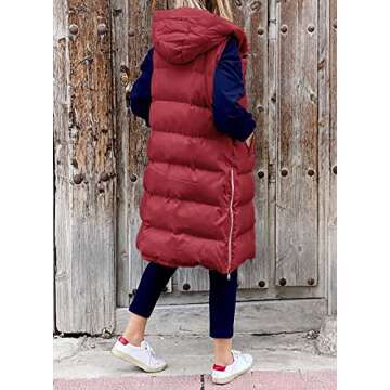 Avilego Women's Hooded Long Down Vest - Stylish Winter Comfort
