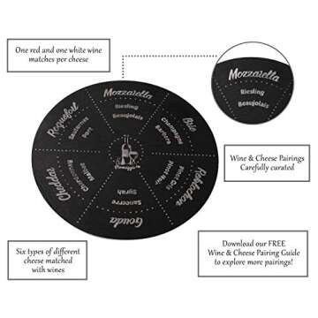 Permaggio 3 Knives and 11.7-inch Wine Pairing Cheese Board Set, Space Gray