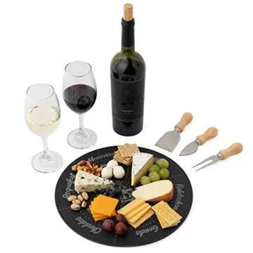 Permaggio Cheese & Wine Serving Board Set with Knives