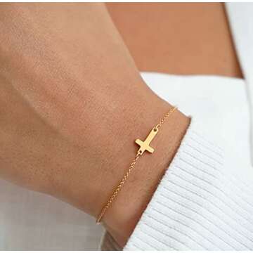 Minimalist Tasiso Sideways Cross Bracelet - Stylish Faith Jewelry