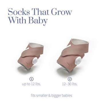 Owlet Accessory Fabric Sock for Dream Sock Baby Monitor, Fits Babies 0 to 18 Months, Dusty Rose (Sensor and Base Station Not Included)