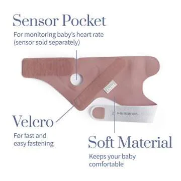 Owlet Accessory Fabric Sock for Dream Sock Baby Monitor, Fits Babies 0 to 18 Months, Dusty Rose (Sensor and Base Station Not Included)