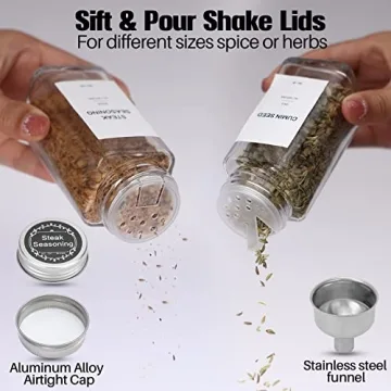 Brippo Spice Organizer - 35 Glass Spice Jars & Labels