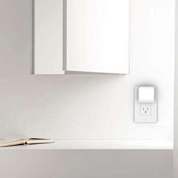 Solatec Plug-in Led Night Light with Auto Dusk to Dawn Sensor,Adjustable Brightness and Color, Warm White,Cool White Lights for Bathroom,Hallway,Bedroom, Kids Room, Kitchen, Stairway, 6 Pack