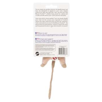 SPOT Flat Mouse Frankie with Catnip - Cat Toy, Fuzzy Mice with Catnip and Crinkle Sound, Perfect Size for Pouncing on, Chasing, Hunting - 5.5in Plush Toys, Assorted Colors