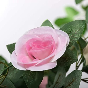 16FT Pink Fake Rose Vine Garland Elegant Home Decor