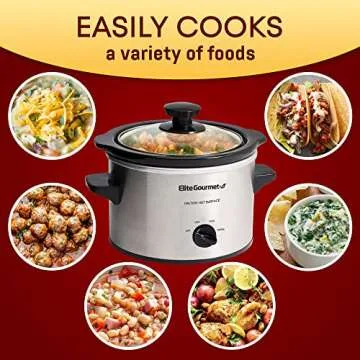 Elite Gourmet Electric Slow Cooker (1.5 Quart) – Ideal for Small Meals