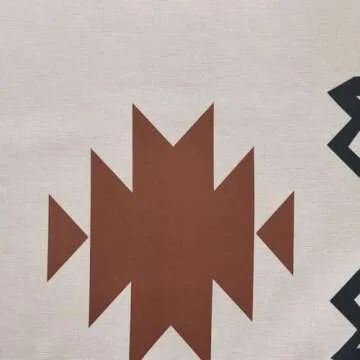 Jimuzi Western Aztec Linen Shower Curtain Ethnic Southwest Geometric Stripes Fabric Shower Curtain Set with Hooks, Boho Farmhouse Shower Curtains for Bathroom, 71x71 Bath Curtain