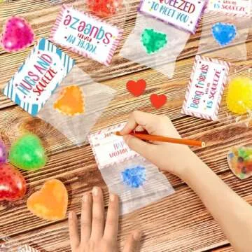 24Pack Valentines Day Cards with Heart Balls Valentines Day Gifts for Kids Valentines Exchange Cards for Boys Girls School Classroom Party Favors