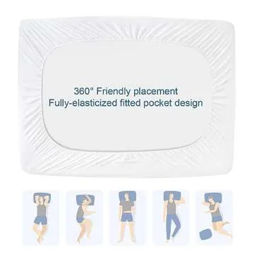 Full Size Mattress Protector Pad Waterproof Quilted, Breathable & Cooling Full Mattresses Pad Cover Fitted for Double Bed with Deep Pocket Up to 14", (White)