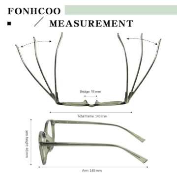 FONHCOO Blue Light Blocking Glasses Women Men Computer Eyeglasses,TR90 Fashion Round Transparent Anti Blue Light Glasses with Anti Eyestrain & UV Glare for Gaming & Reading (Green)