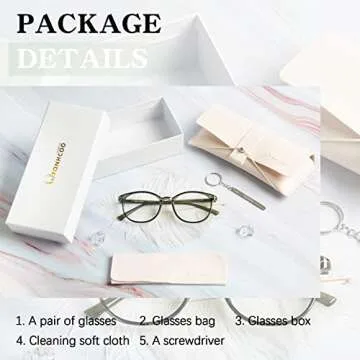 FONHCOO Blue Light Blocking Glasses Women Men Computer Eyeglasses,TR90 Fashion Round Transparent Anti Blue Light Glasses with Anti Eyestrain & UV Glare for Gaming & Reading (Green)