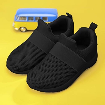 QIJGS Toddler/Little Kid Boys Girls Shoes Running Sneakers Athletic Tennis Walking Shoes-black-30