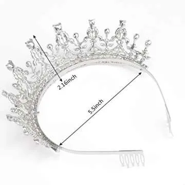 Didder Silver Rhinestone Crown Tiara for Women and Girls