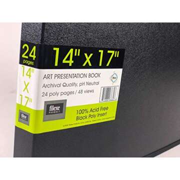 Filexec Products Art Presentation Book, 14"x17"", 24 Page/48 Views (93830), Black