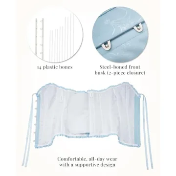 SZIVYSHI Azure Blue Corset Top for Women - Elegant Bustier