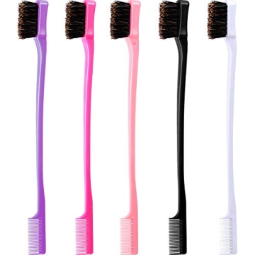 5-Piece Double-Sided Hair Edge Brush Set for All Hair Types