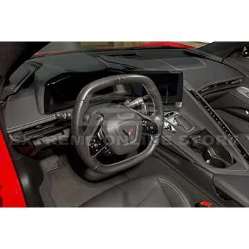 Extreme Online Store Replacement for 2020-Present Chevrolet Corvette C8 | GM Factory Style Carbon Fiber Interior Console 3Pcs Dashboard Trim Cover