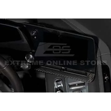 Extreme Online Store Replacement for 2020-Present Chevrolet Corvette C8 | GM Factory Style Carbon Fiber Interior Console 3Pcs Dashboard Trim Cover