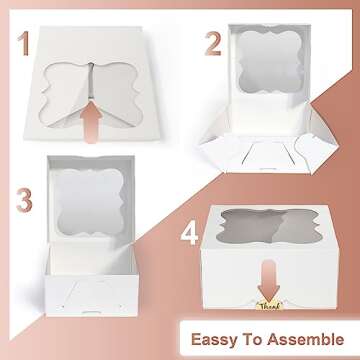 Leafiew 30 Pack Bakery Boxes with Window for Treats