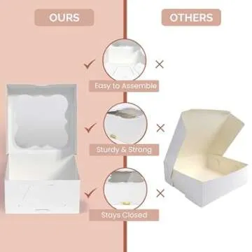 Leafiew 30 Pack Bakery Boxes with Window for Treats