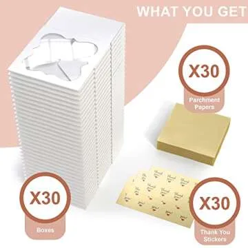 Leafiew 30 Pack Bakery Boxes with Window for Treats