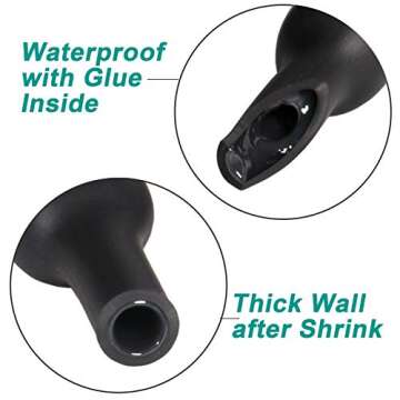 2 Pcs 1 inch (Diameter) 3:1 Waterproof Heat Shrink Tubing Kit, Large Marine Dual Wall Adhesive Shrinkable Wire Wrap Tube, Insulation Sealing Wear-Resistant Cable Protector by YUKSY (4ft, Black & Red)