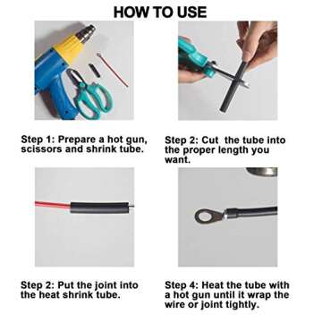 2 Pcs 1 inch (Diameter) 3:1 Waterproof Heat Shrink Tubing Kit, Large Marine Dual Wall Adhesive Shrinkable Wire Wrap Tube, Insulation Sealing Wear-Resistant Cable Protector by YUKSY (4ft, Black & Red)