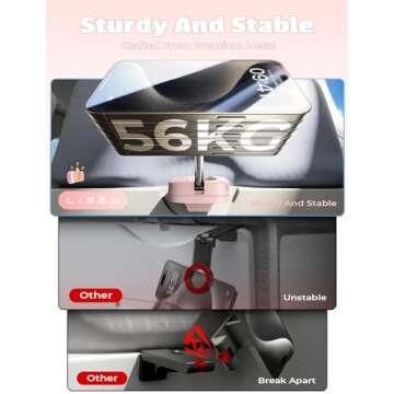 LISEN Airplane Travel Essentials Phone Holder for MagSafe Accessories, Handsfree for MagSafe Phone Stand Plane Travel Essentials for Flying Travel Accessories Long Flight Must Haves for iPhone 16 Pink