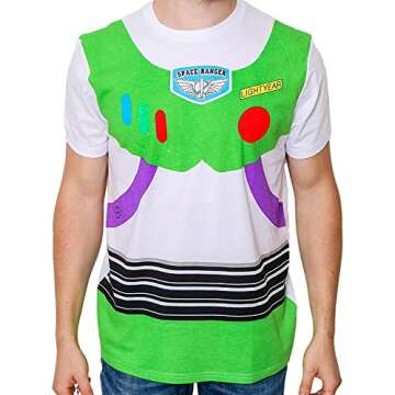 Toy Story Buzz Lightyear Astronaut Costume Adult T-Shirt(XXL, White)