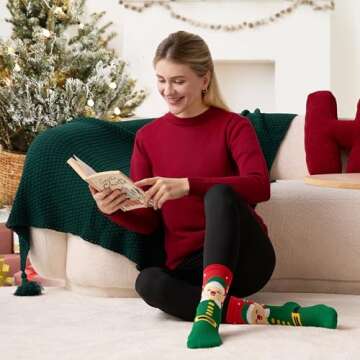 12 Pairs Christmas Socks Set for Women - JOYIN