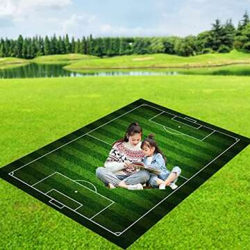 Kids Rug Football Rug Soccer Field Rug Carpet for Boys Bedroom, Playmat Area Rugs for Kids Rooms,Childrens Non-Slip Basketball Rugs for Boys Girls Sports Room,Kids Rug 3.3X6.6 for Living Room Green