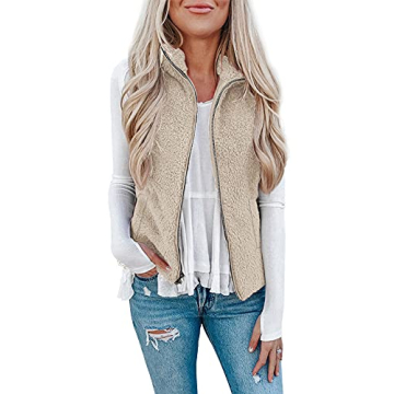 LOMON Women's Lightweight Sherpa Fleece Vest - Cozy Layering Essential