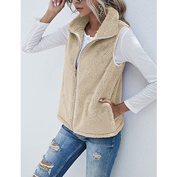 LOMON Women's Sherpa Fleece Vest for Cozy Fall Style