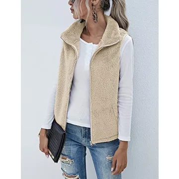 LOMON Women's Sherpa Fleece Vest for Cozy Fall Style