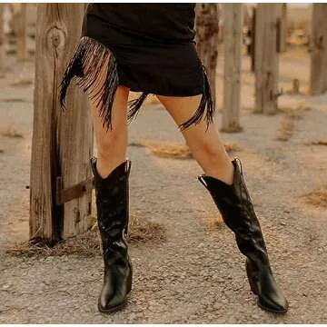 Erocalli Cowboy Black Cowgirl Boot - Stylish & Comfortable
