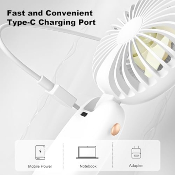 Handheld Mini USB Fan with Cute Cat Ears and LED Display