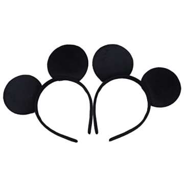 NiuZaiz Set of 2 Mouse Ears Headbands for Parties