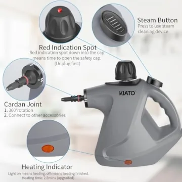 Kiato Handheld Steam Cleaner - 10 in 1 Powerful Cleaning Solution