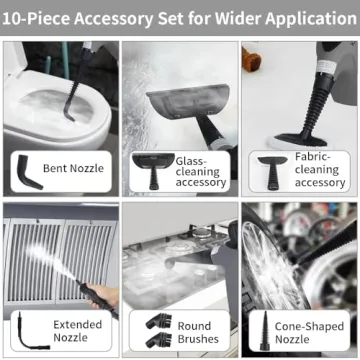 Kiato Handheld Steam Cleaner - 10 in 1 Powerful Cleaning Solution