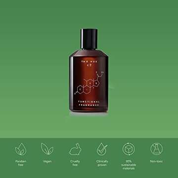The Nue Co. - FUNCTIONAL FRAGRANCE - Instant Stress Relief Unisex Fragrance - Green Cardamom, Iris, Palo Santo + Cilantro - Vegan, Paraben-Free, Non-Toxic (10ml)