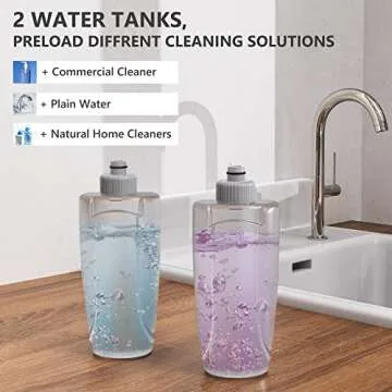 Spray Mop for Floor Cleaning, HOMTOYOU Floor Mop Dry Wet Spray Mop with 2 Refillable Bottle and 4 Washable Microfiber Pads for Home Kitchen Hardwood Laminate Wood Vinyl Ceramic Tiles Wooden Floor