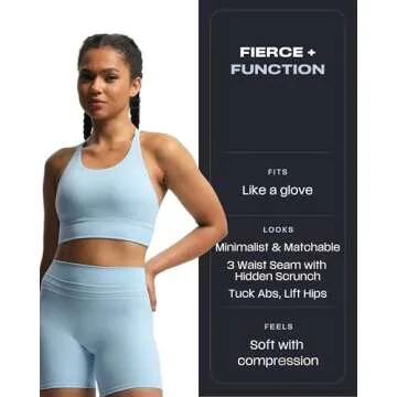 Aoxjox Luna Workout Biker Shorts for Women Tummy Control High Waisted Exercise Athletic Gym Running Yoga Short 6" (Airy Blue, XX-Small)