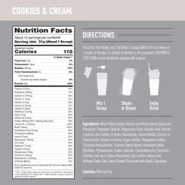 Isopure Zero Carb Pure Whey Isolate Cookies & Cream Protein Powder