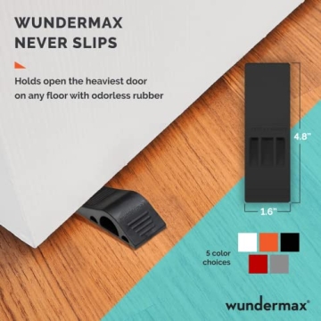 Wundermax Door Stoppers - Durable Rubber Wedge Set