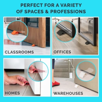 Wundermax Door Stoppers - Durable Rubber Wedge Set